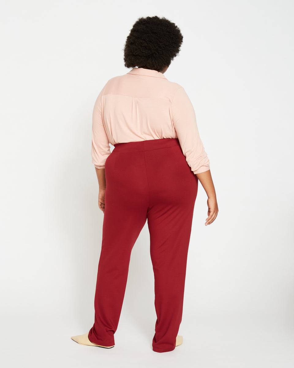 Smart Signature Ponte Pants Long - Red Zoom image 2