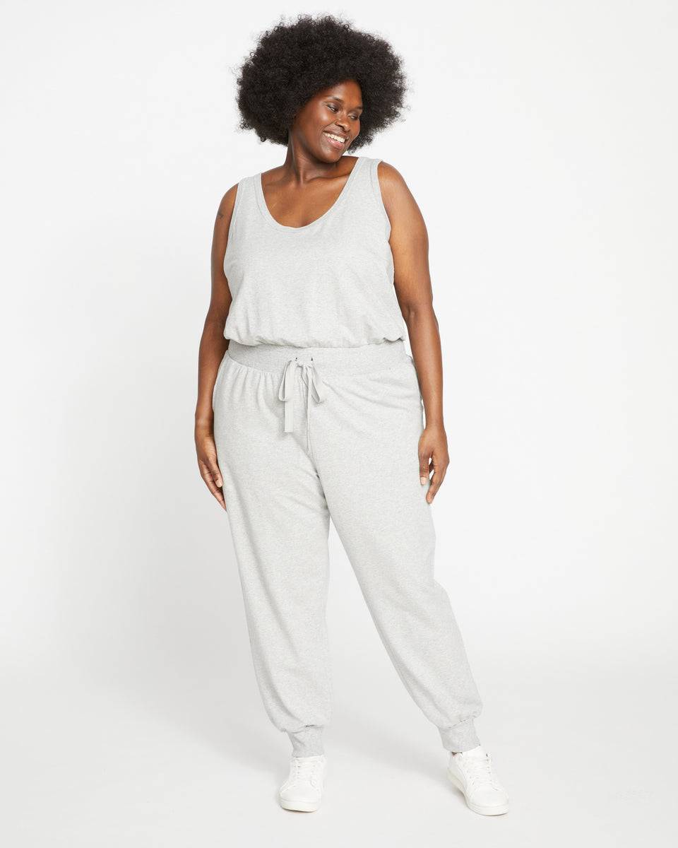 Superfine French Terry Jumpsuit - Heather Grey Zoom image 1