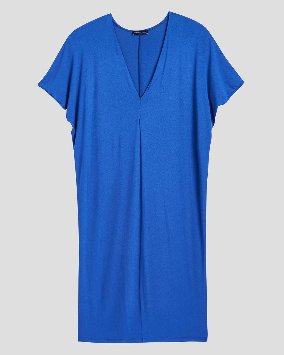 Teresa Liquid Jersey V—Neck Dress - Royal Blue Zoom image 1