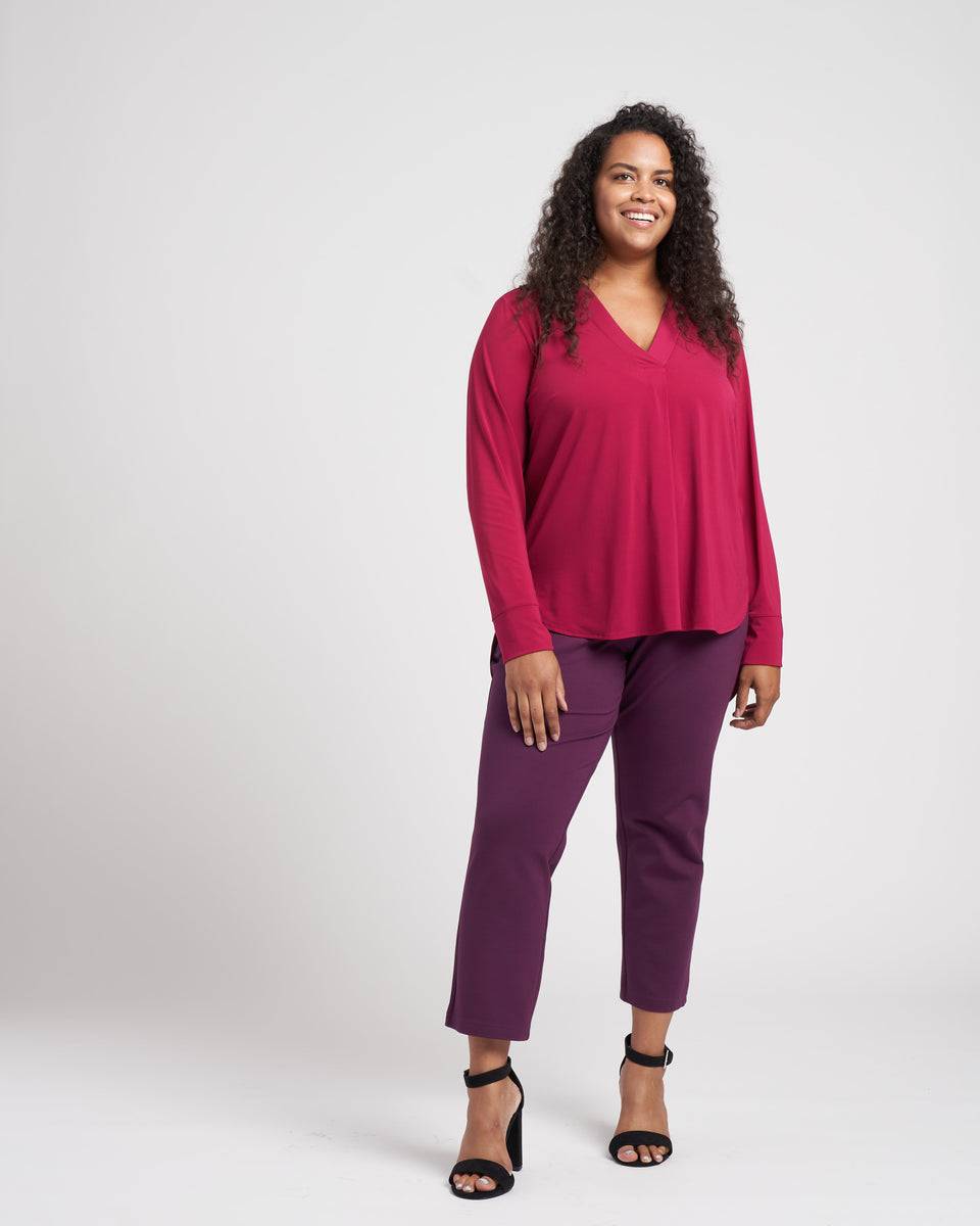 Swoop High-Low Jersey Tunic - Berry Zoom image 2