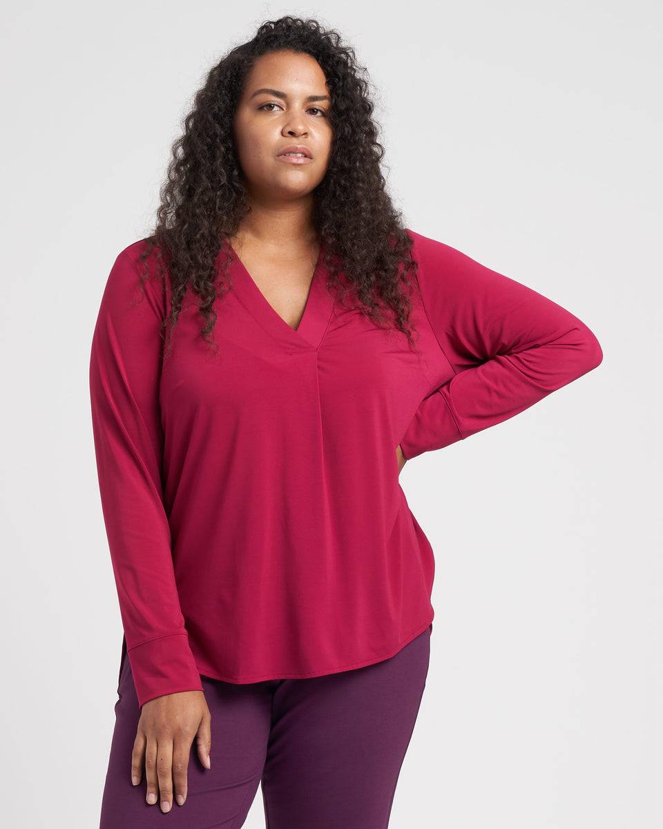 Swoop High-Low Jersey Tunic - Berry Zoom image 0