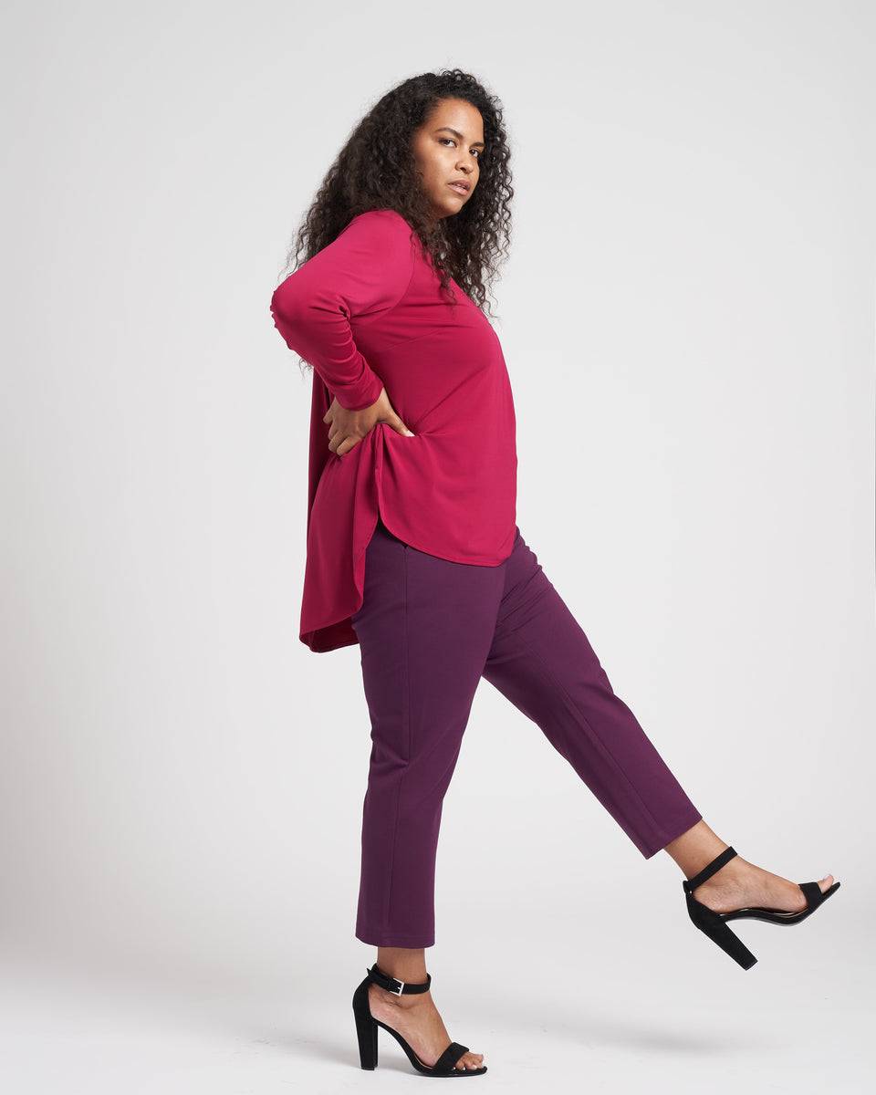 Swoop High-Low Jersey Tunic - Berry Zoom image 3
