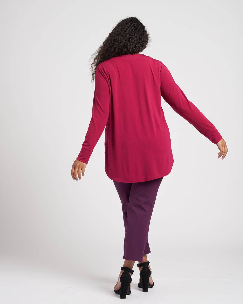 Swoop High-Low Jersey Tunic - Berry Zoom image 4