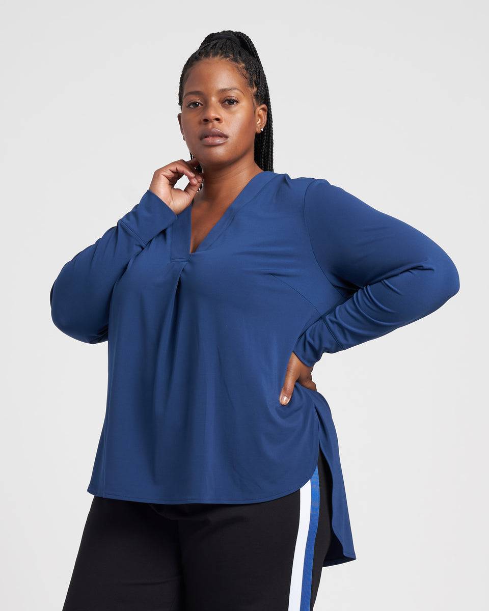 Swoop High-Low Jersey Tunic - True Blue Zoom image 0