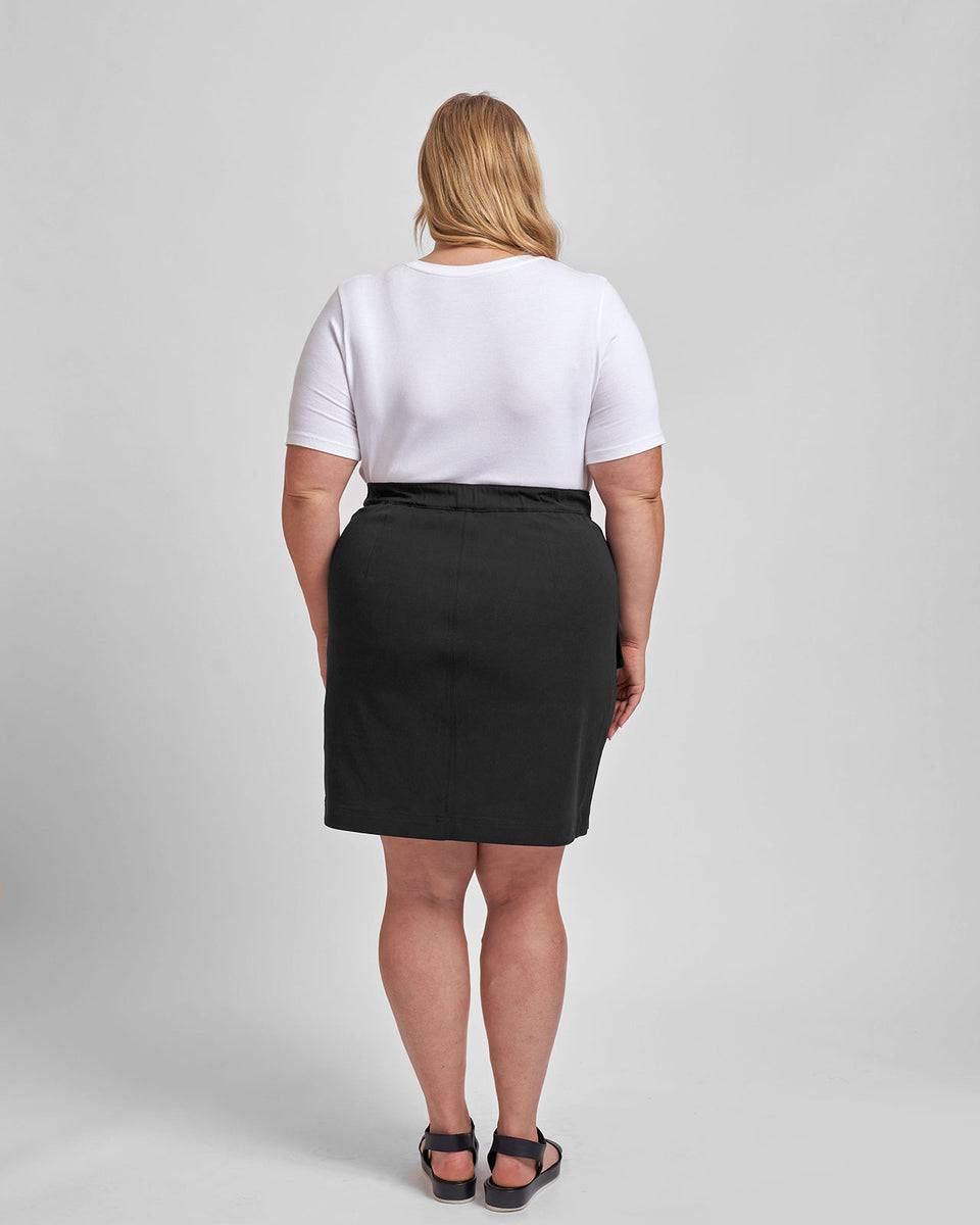 Harper Stretch Cotton Twill Cargo Skirt - Black Zoom image 7