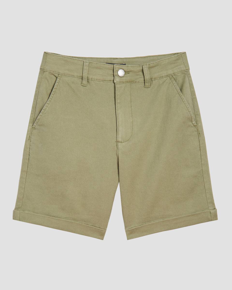 Casual Cuffed Twill Shorts - Pistachio Zoom image 1