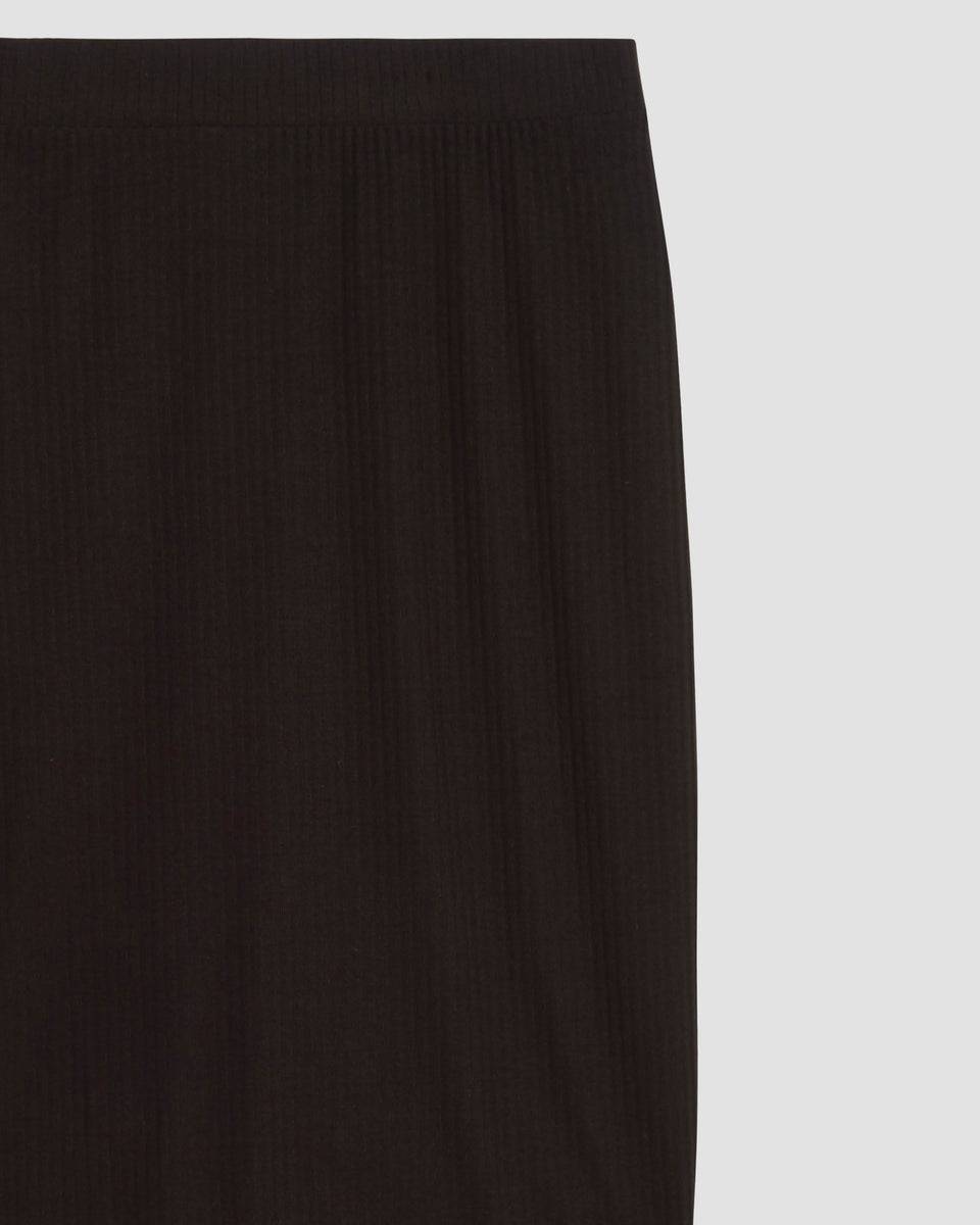 Petite Ribbed Jersey Danube Skirt - Black Zoom image 1