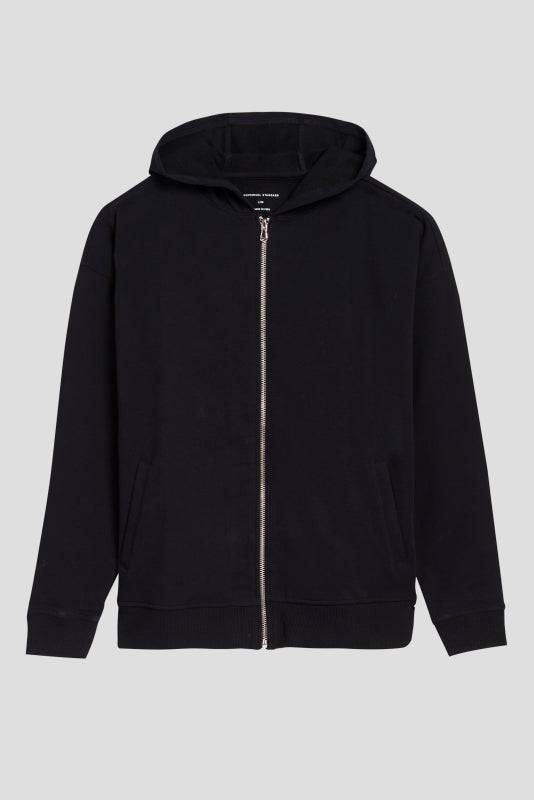 Cotton French Terry Zip Hoodie - Black Soccer Squad