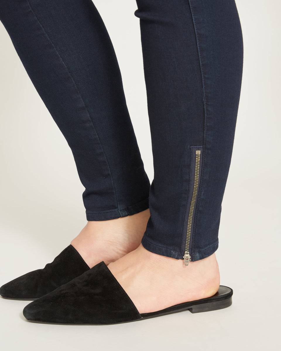 Ankle Zip Seine High Rise Skinny Jeans 32 Inch - Dark Indigo Zoom image 1