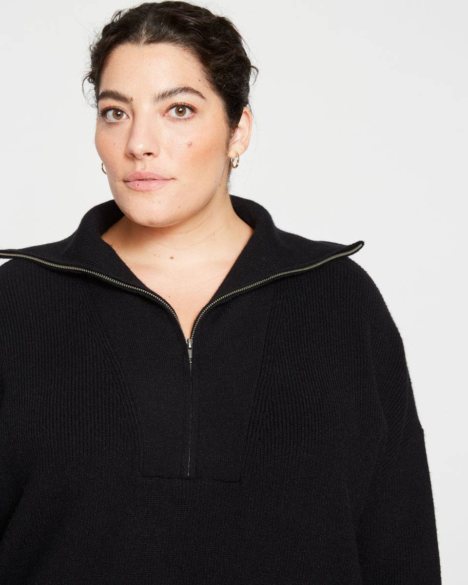 Blanket Half-Zip Sweater - Black Zoom image 1