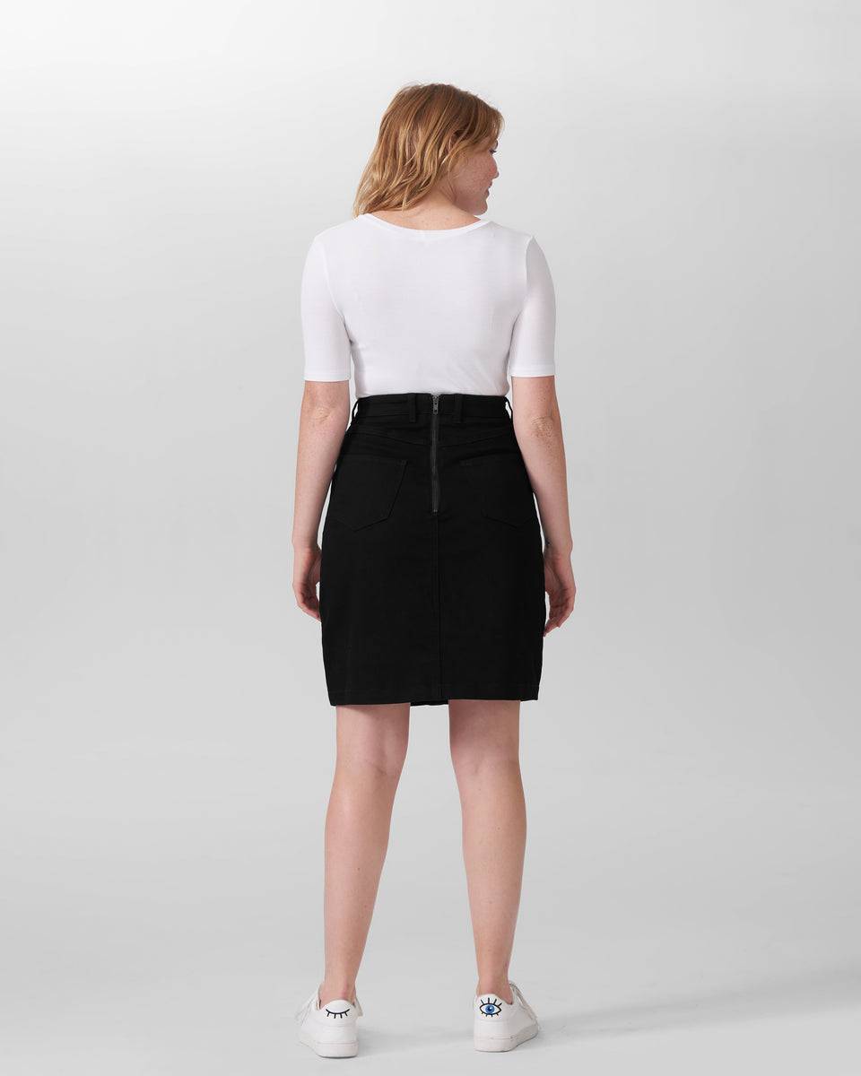 Ang Denim Button Down Skirt - Black Zoom image 5