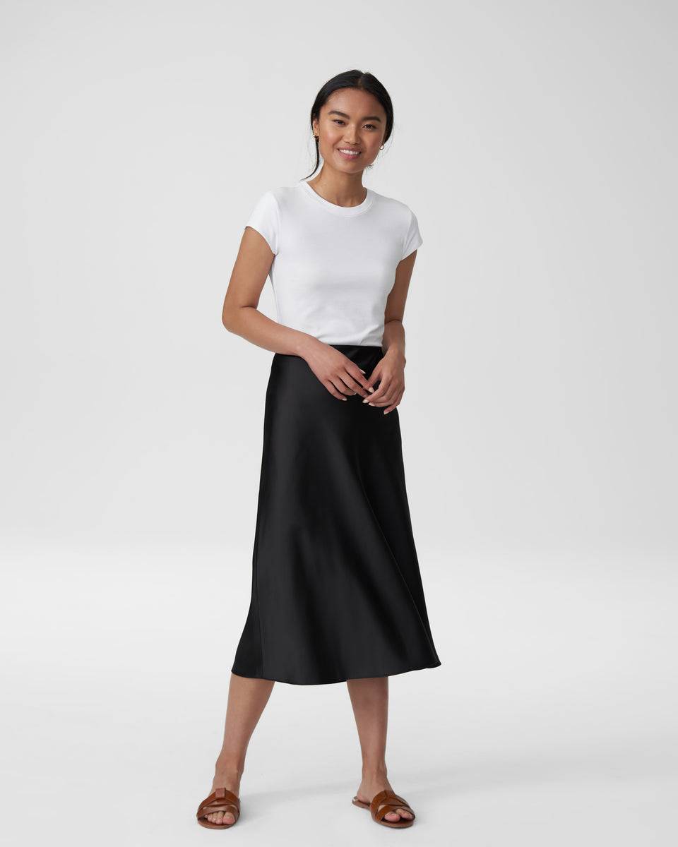 CeeCee Midi Bias Skirt - Black Zoom image 0