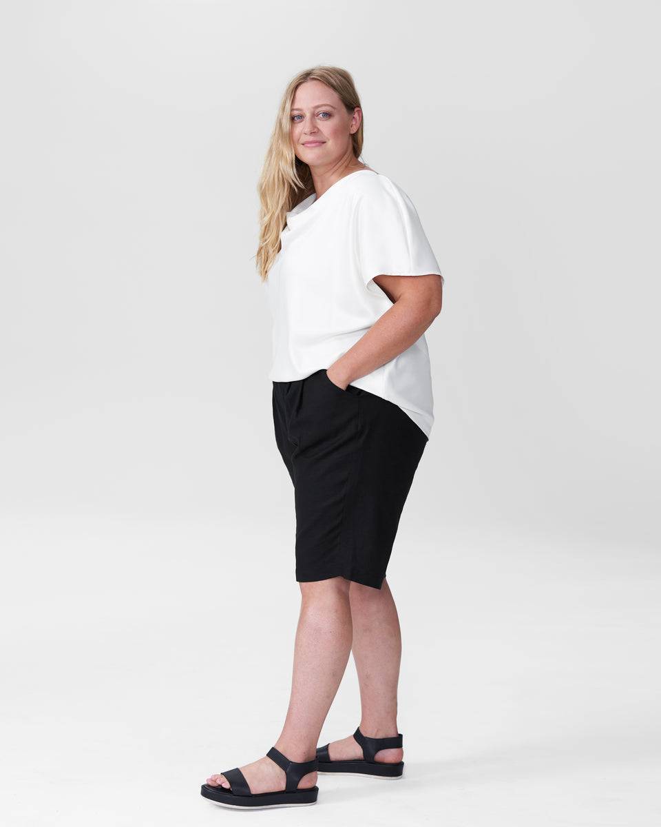 Paloma Linen Shorts - Black Zoom image 2