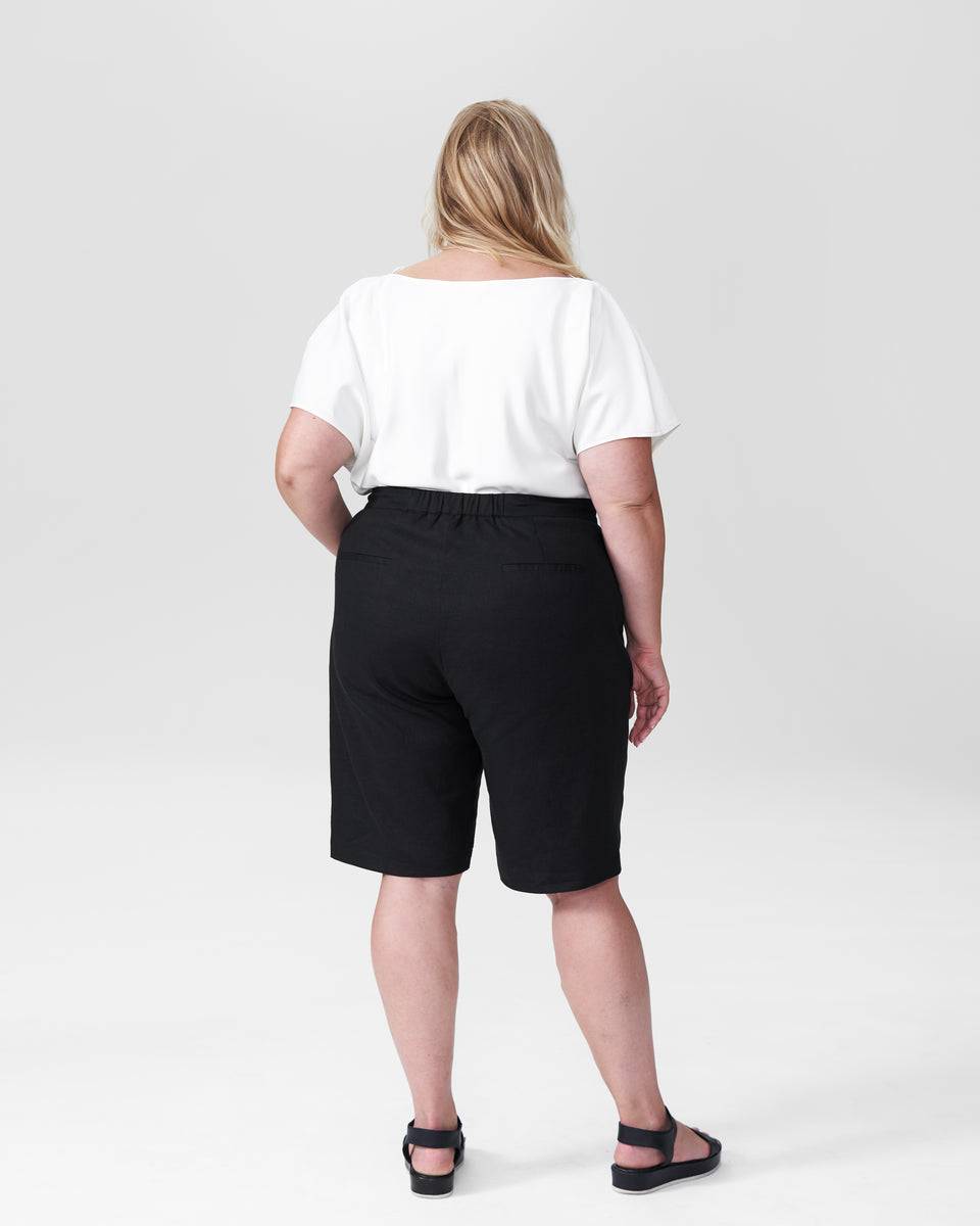 Paloma Linen Shorts - Black Zoom image 3