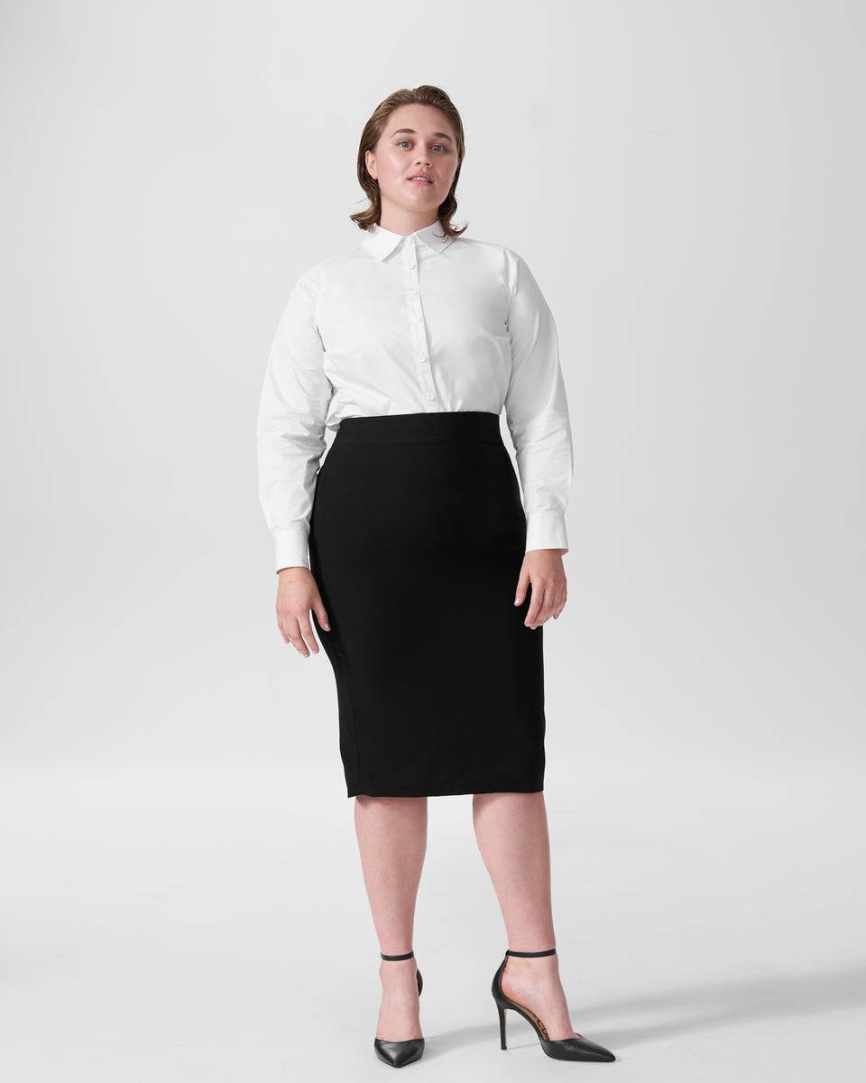 Lynn Luxe Twill Pencil Skirt - Black Zoom image 0