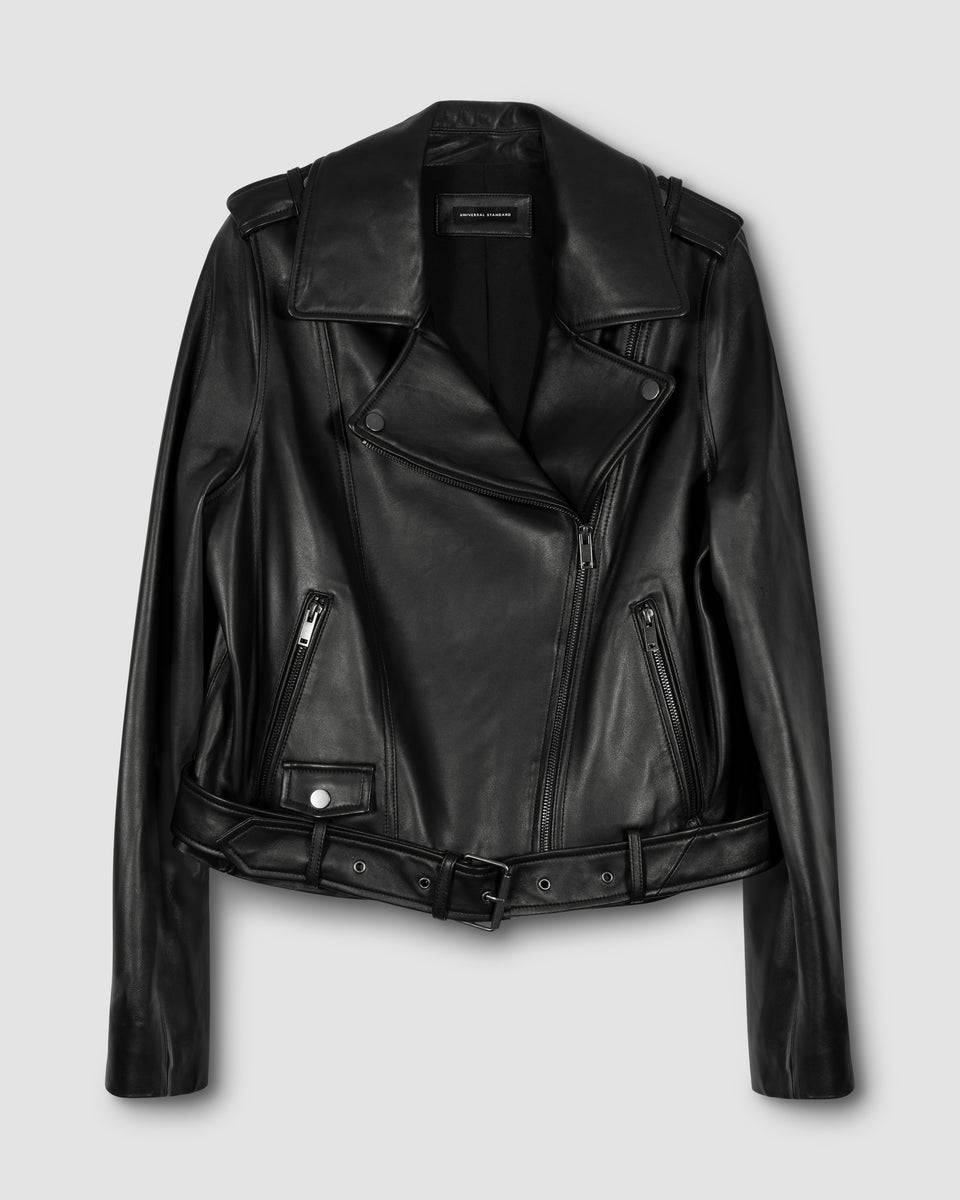Leeron Leather Moto Jacket - Black Zoom image 0
