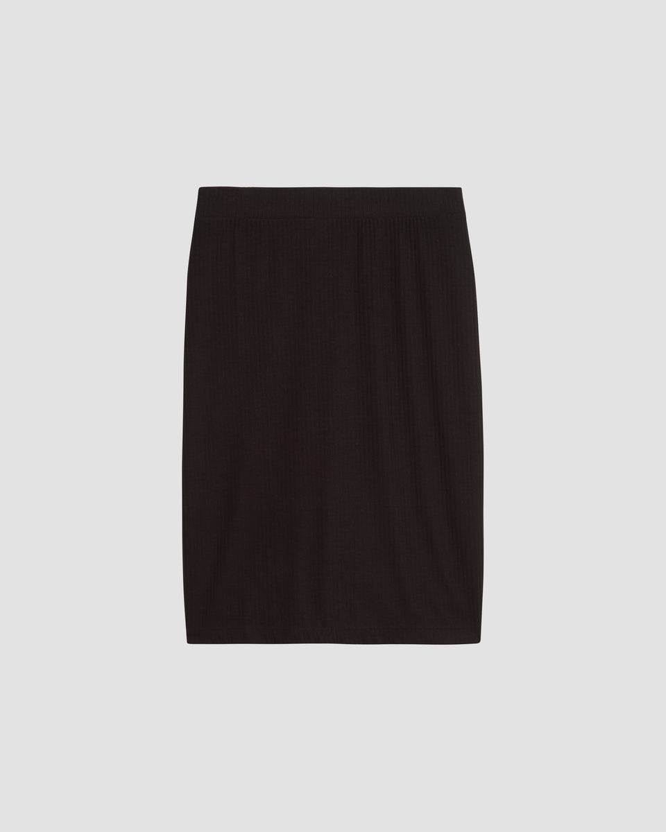 Petite Ribbed Jersey Danube Skirt - Black Zoom image 0