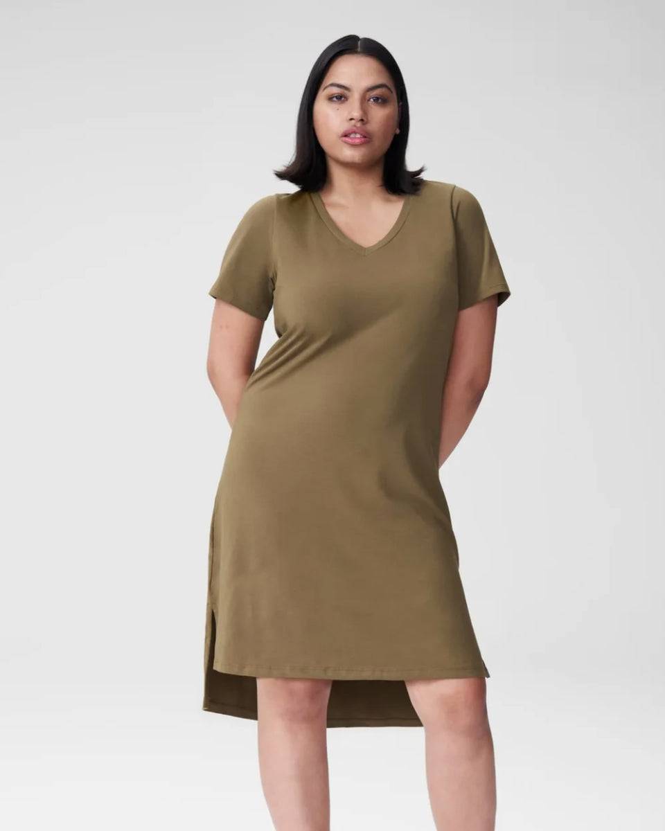 Tesino Washed Jersey Dress - Olive Zoom image 1