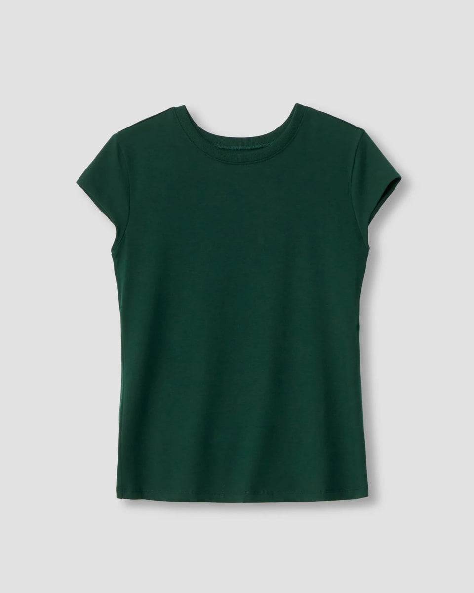 Ashley Cap Sleeve Tee - Forest Green Zoom image 1