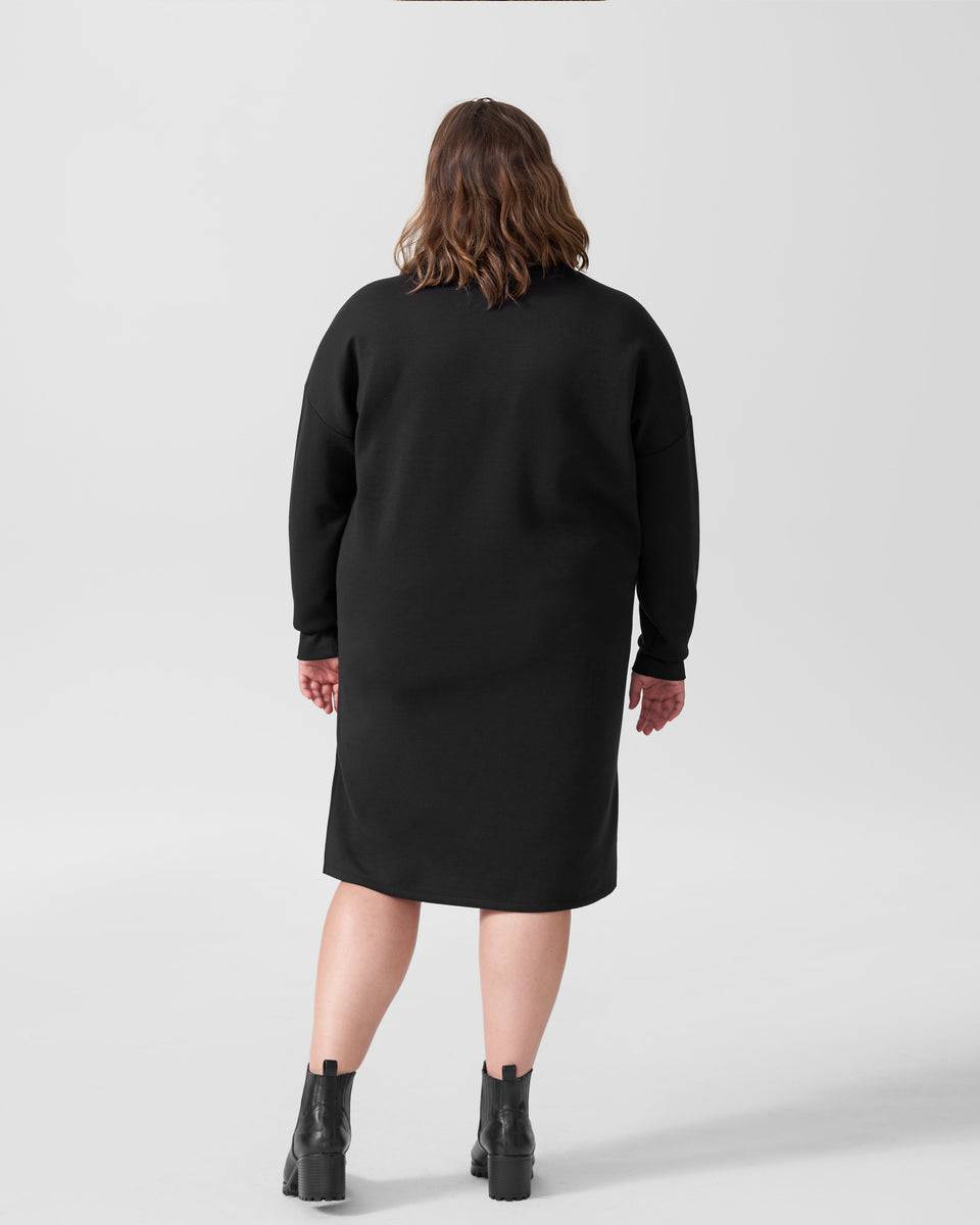 Rosie Side Slit Sweatshirt Dress - Black Zoom image 2
