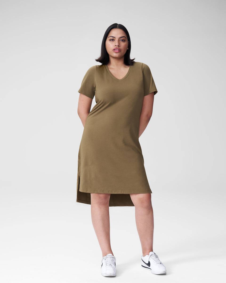 Tesino Washed Jersey Dress - Olive Zoom image 3