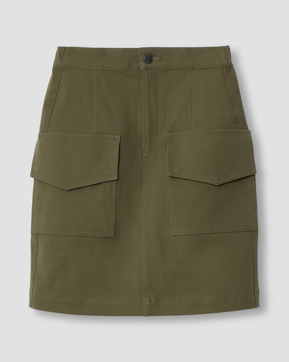 Harper Stretch Cotton Twill Cargo Skirt - Ivy Zoom image 1