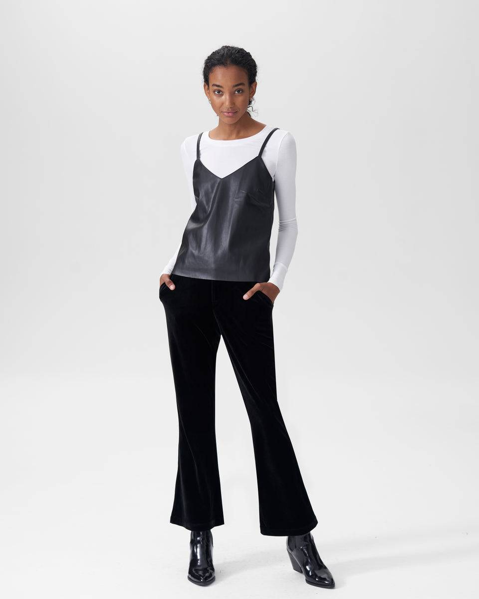 Farrah Velvet Pants - Black Zoom image 0