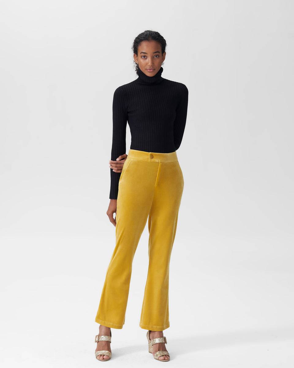 Farrah Velvet Pants - Gold Zoom image 0