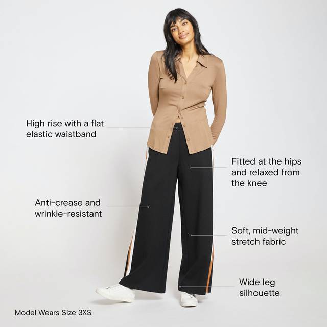 Three Dots Black High Rise Pull On Stretchy Ankle Ponte Pants