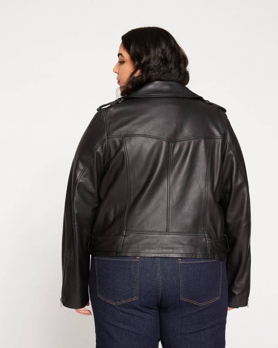 Leeron Leather Moto Jacket - Black | Universal Standard